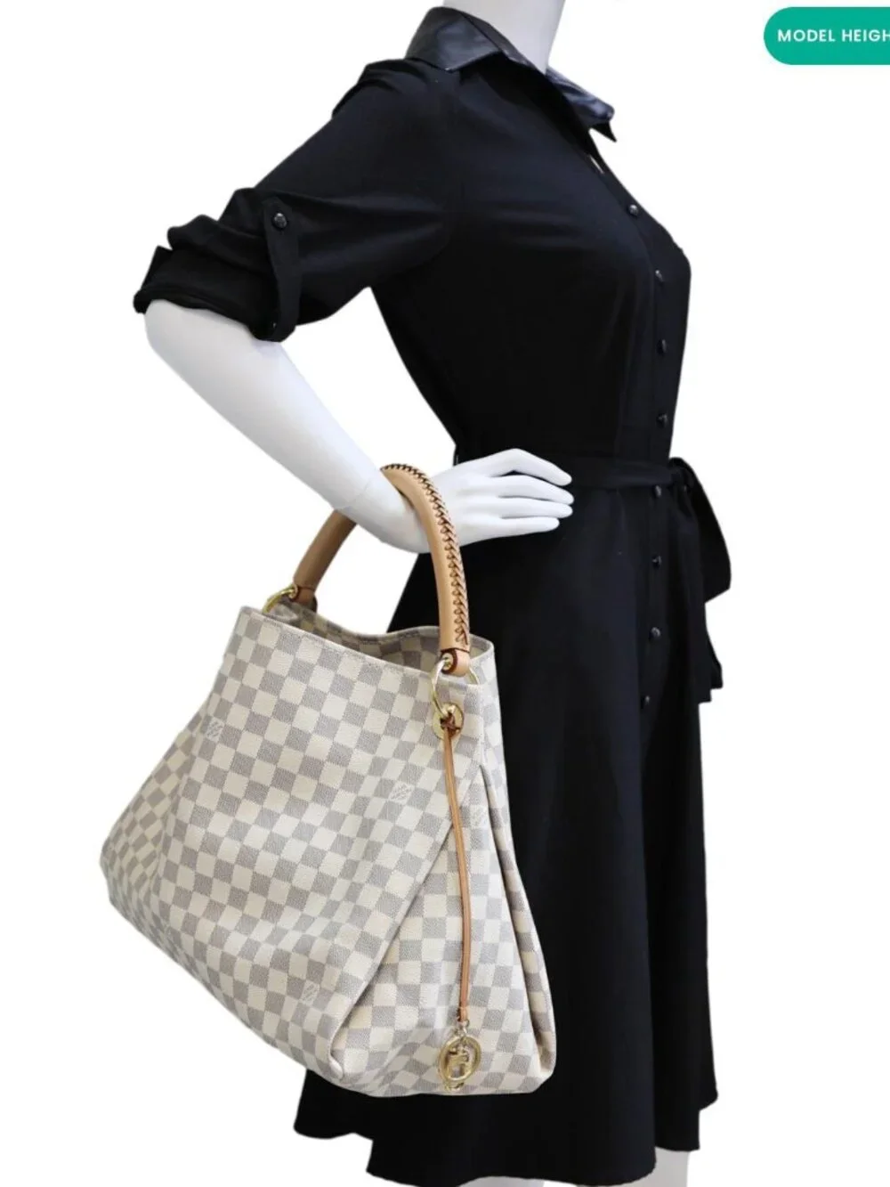 Louis Vuitton Artsy MM Damier Azur Hobo Bag White